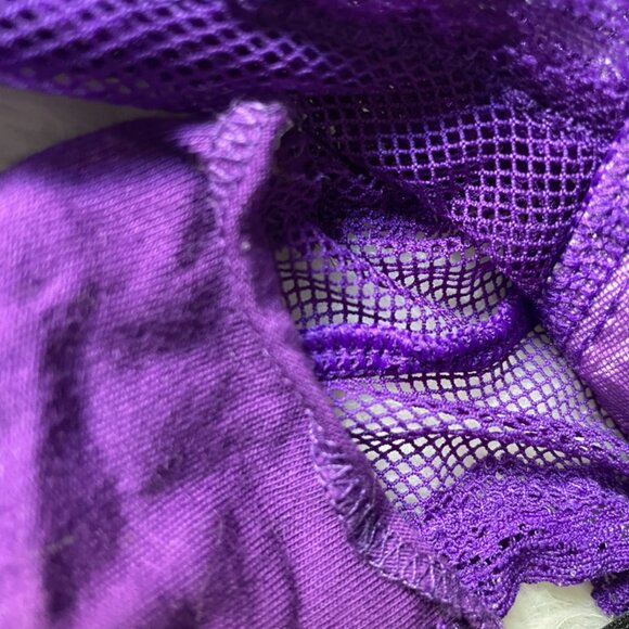 NWOT Victoria's Secret Vintage Purple Lace Fishnet Lace-Up Corset Cheeky LARGE - Picture 9 of 12